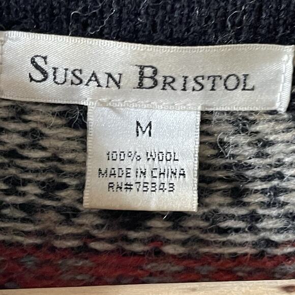 VTG Susan Bristol Southwestern Cardigan Wool Clasp Ski Aztec Grandmacore - Picture 3 of 6